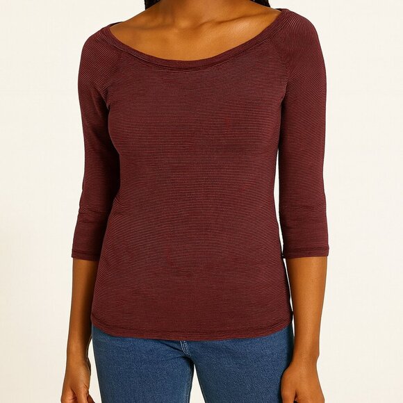 ModCloth Bateau So Beautiful 3/4 Sleeve Stripe Top - Size Small - Picture 1 of 9